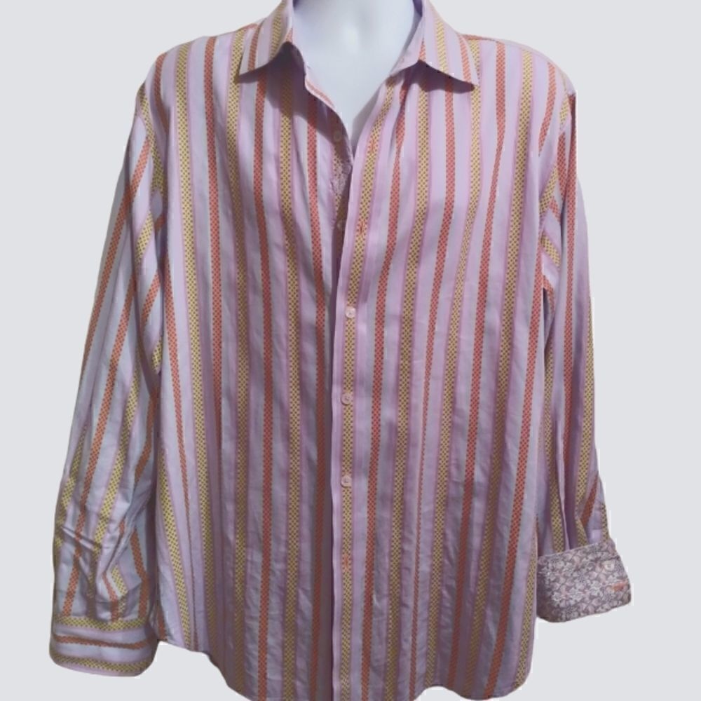 Robert Graham mens striped shirt size XL TG